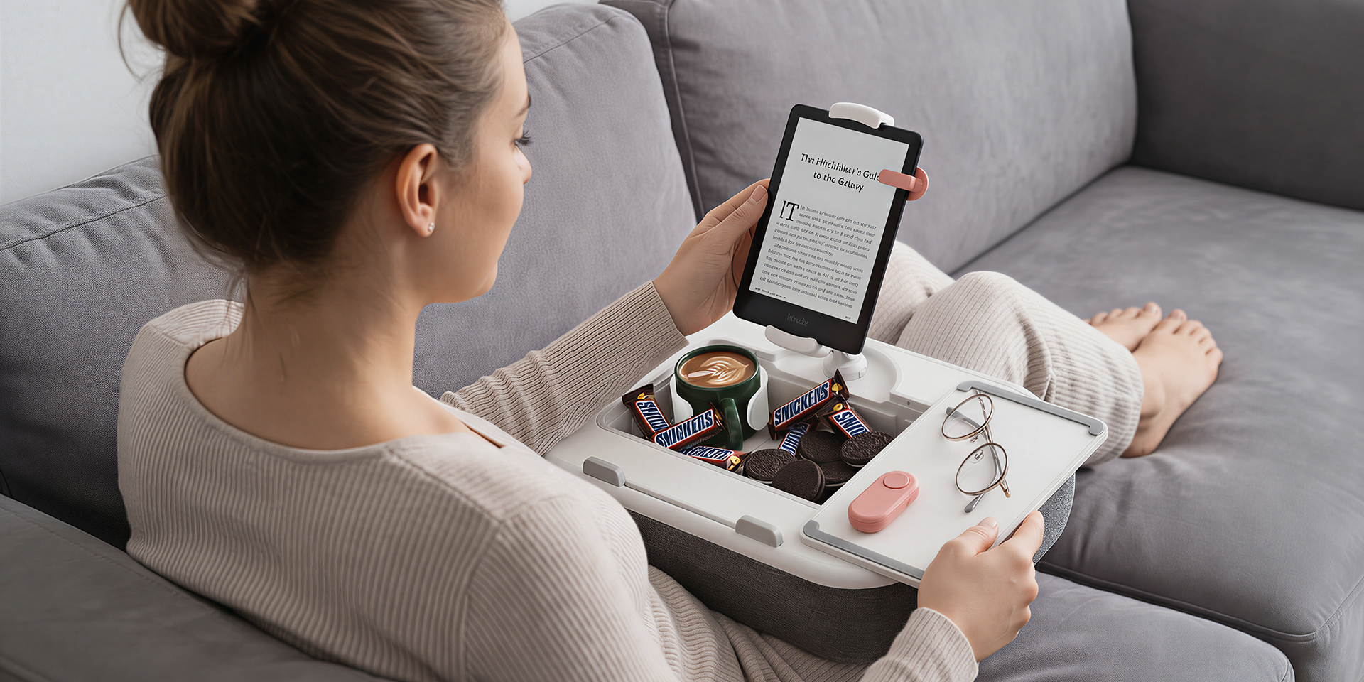 Viozon Tabletkussenstandaard – Opvouwbaar, Met Opbergschaal, Voor 4-11 Inch, Geschikt Voor Kindle, IPad En Telefoon
