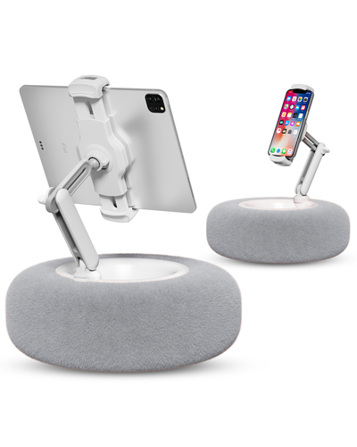 LD-209Z Viozon Tablet Stand Pillow, Compatible with 4.7"-13" Phone/Tablet, iPad, iPhone, Samsung, Google, Kindle, 360°Adjustable Phone Holder for Bed with Soft Plush Fabric, and Detachable Bowl